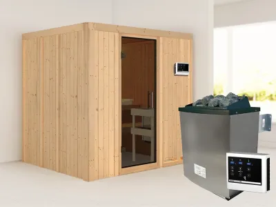 Sauna Systemsauna Sodin, inkl. 9 kW Ofen mit externer Steuerung Produktbild #1