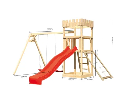 Spielturm Ritterburg Löwenherz SET naturbelassen Produktbild #2