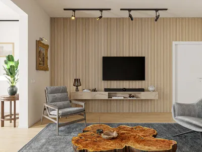 Akustikpaneele Wandverkleidung Light Oak 240 cm Filz schwarz Produktbild #1