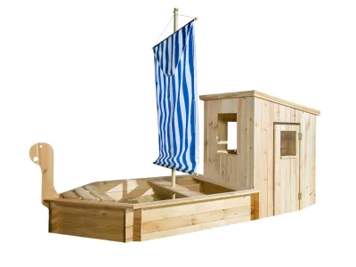 Sandkasten Sandkastenschiff 196 A naturbelassen inkl. Kajüte Produktbild #2