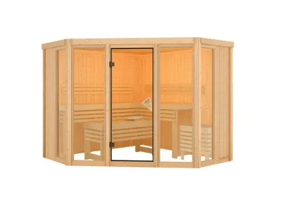 Elementsauna Premiumsauna 68 mm Beri SPARSET inkl. 9 kW Saunaofen und ext. Steuerung Produktbild #8