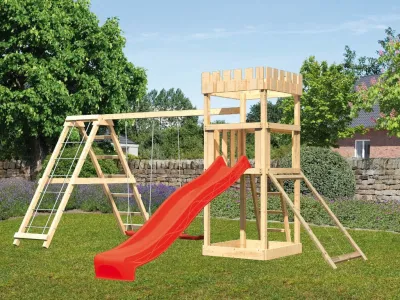 Spielturm Ritterburg Löwenherz SET naturbelassen Produktbild #1