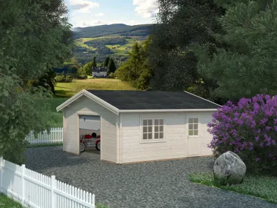 Garage Roger 27,7 m² mit Sektionaltor 70 mm naturbelassen Produktbild #1