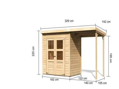 Gerätehaus SPARSET Merseburg 2 ECO 14 mm naturbelassen Produktbild #7