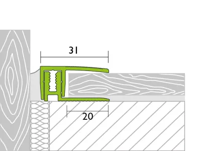 Abschlusssprofil PROVARIO Universal XL Aluminium eloxiert Edelstahl Produktbild #2