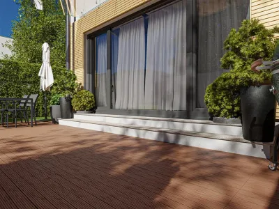 WPC-Terrassenfliese Braun geriffelt Produktbild #5