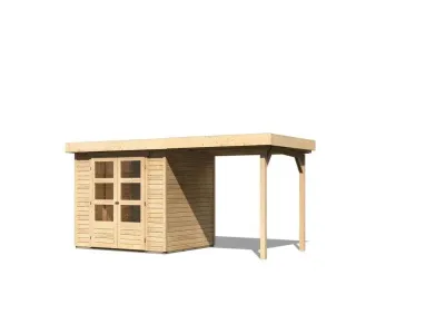 Gartenhaus Askola 3 mit Anbaudach naturbelassen Produktbild #2