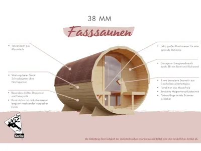 Fasssauna Asymmetrisch 3 naturbelassen Produktbild #10