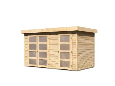 Gartenhaus Zweiraumhaus Mühlentrup 19 mm naturbelassen Produktbild #5