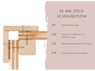Fasssauna Asymmetrisch 1 naturbelassen Produktbild #3
