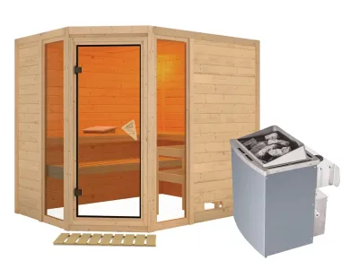 Sauna Massivholzsauna Sinai 3 inkl. 9 kW Saunaofen integr. Steuerung Produktbild #8