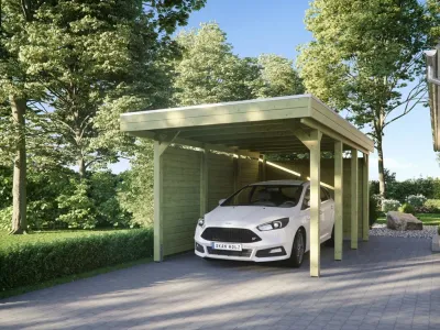 Carport SPARSET Friesland inkl. Rück- und Seitenwand Produktbild #1
