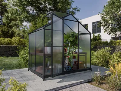 Gewächshaus Tomatenhaus Victoria Schwarz Hohlkammerplatte 4 mm Produktbild #1