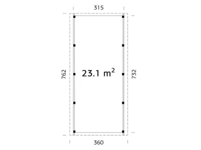 Carport Karl 23,1 m² braun tauchimprägniert Produktbild #3