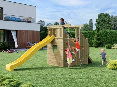 Spielturm Ramphouse KDI inkl. Rutsche gelb Produktbild #1