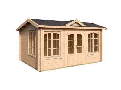 Gartenhaus Blockbohlenhaus Windsor 44 44 mm naturbelassen Produktbild #2
