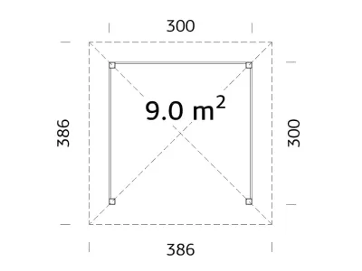 Pavillon Betty 9,0 m² transparent tauchimprägniert Produktbild #2