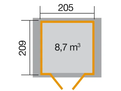 Gerätehaus 224 Gr. 1 21 mm naturbelassen Produktbild #2