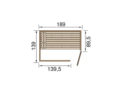 Sauna Massivholzsauna Valida Eck 1 GTF klare Ganzglastür und Fensterelement Produktbild #2