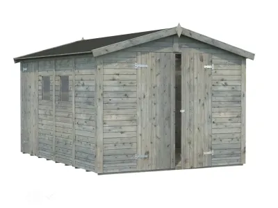Gerätehaus Dan 10,0 m² 16 mm grau tauchimprägniert Produktbild #1
