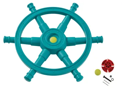 Piraten Lenkrad Steuerrad "Star" türkis/limongrün Ø 54 cm Produktbild #1