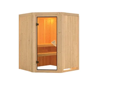 Systemsauna Larin bronzierte Ganzglastür Produktbild #3