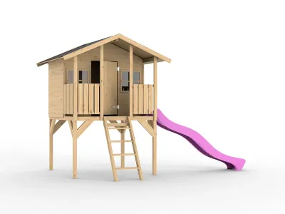 Stelzenhaus Toby inkl. Rutsche pink Produktbild #8