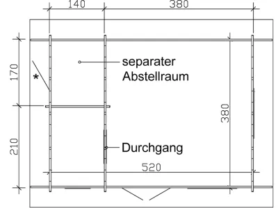 Gartenhaus Blockbohlenhaus Esbjerg 1 45 mm naturbelassen Produktbild #3