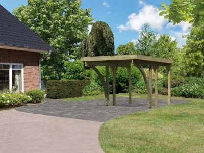 Carport Einzel 1 CLASSIC inkl. 2 Einfahrtsbögen, inkl. 0,5 mm Stahldachplatte Produktbild #1