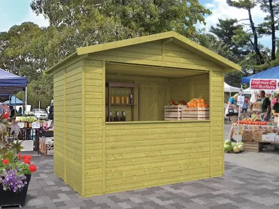 Marktstand - Verkaufsstand Tallinn 4,66 m² 16 mm KDI grün inkl. Boden Produktbild #3