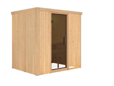 Sauna Systemsauna Fanja graphit Ganzglastür Produktbild #4