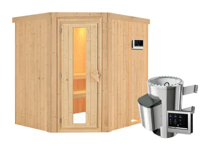 Sauna Systemsauna Lilja Energiespartür + Plug & Play Saunaofen mit externer Steuerung Produktbild #7