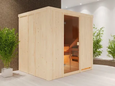 Elementsauna 68 mm Celine 2 SPARSET inkl. 9 kW Saunaofen und int. Steuerung Produktbild #7