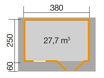 Gartenhaus Blockbohlenhaus 111 Gr. 1 28 mm naturbelassen Produktbild #3