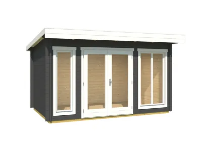 Gartenhaus Blockbohlenhaus Dorset 34 34 mm carbongrau Produktbild #2