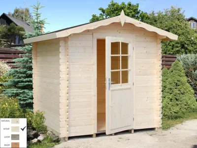 Gartenhaus Blockbohlenhaus Vivian 3,8 m² 28 mm transparent tauchimprägniert Produktbild #1