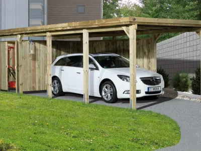 Flachdach Einzelcarport 617 Gr. 3 ohne Dachplatten Produktbild #1