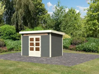 Gartenhaus Kandern 7 28 mm terragrau Produktbild #1