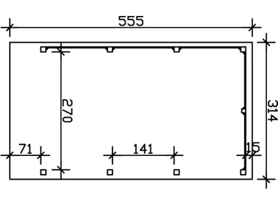 Carport SPARSET Friesland inkl. Rück- und Seitenwand Produktbild #3