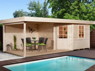 Gartenhaus Designhaus 213 B Gr. 1 28 mm naturbelassen Produktbild #1