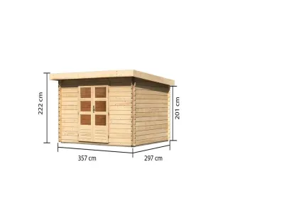 Gartenhaus Blockbohlenhaus Bastrup 7 28 mm naturbelassen Produktbild #10