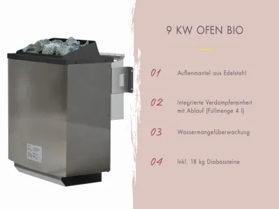 Sauna Amelia 2 SET mit Ofen 9 kW, Bio externer Steuerung Produktbild #11
