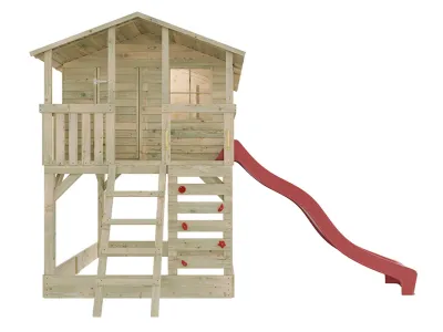 Stelzenhaus Henry kesseldruckimprägniert inkl. Rutsche rot Produktbild #3