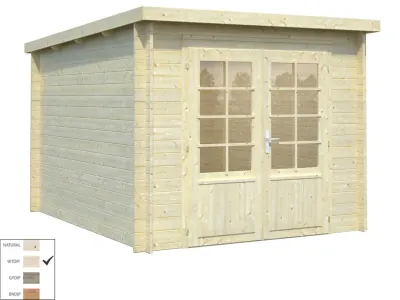Gartenhaus Blockbohlenhaus Ella 6,9 m² 28 mm transparent tauchimprägniert Produktbild #3
