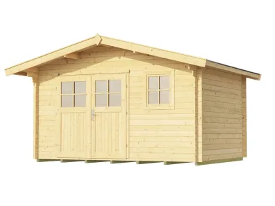 Gartenhaus Blockbohlenhaus 111 Gr. 1 28 mm naturbelassen Produktbild #2