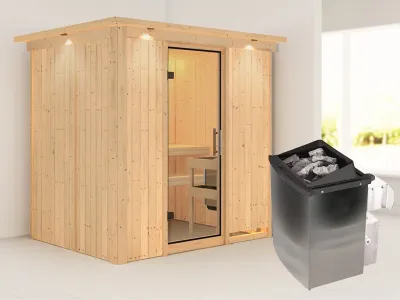 Sauna Systemsauna Bodin mit Dachkranz, inkl. 9 kW Ofen mit integrierter Steuerung Produktbild #10