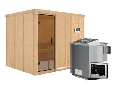 Systemsauna Gobin graphit Ganzglastür, inkl. 9 kW Bio-Kombiofen ext. Steuerung Produktbild #8