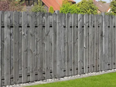 Sichtschutzzaun Pinus Bohlen Zaun KDI Grau  Produktbild #2