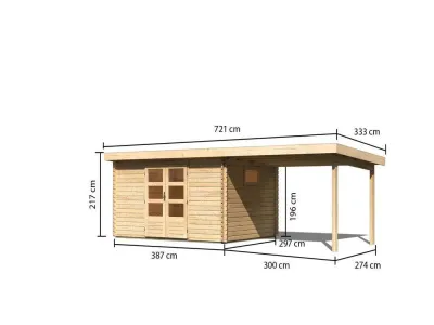 Gartenhaus Blockbohlenhaus Trittau 5 38 mm mit Varianten Produktbild #4