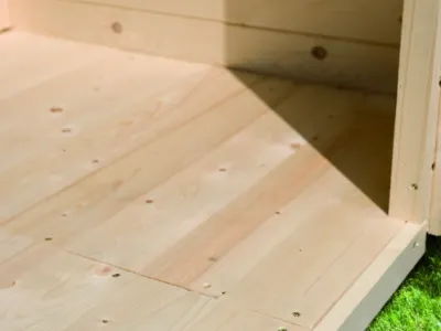 Gartensauna Norge 38 mm mit moderner Tür terragrau Produktbild #16